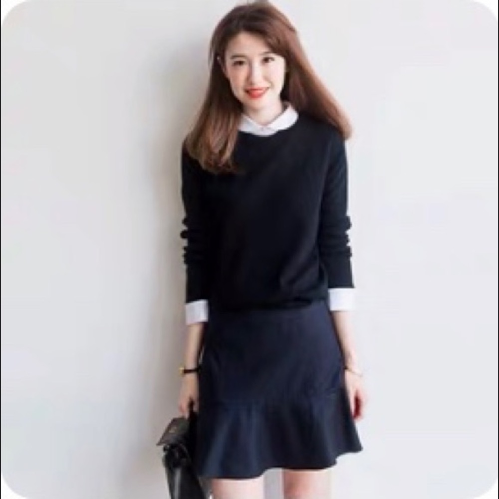 Women’s Contrast Collar Color Block Sweater